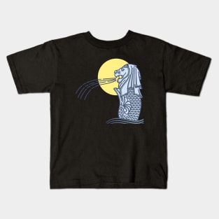 Singapore statue : line art Kids T-Shirt